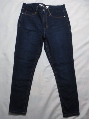 SEVEN7 womens JEANS dark blue DENIM high-rise TUMMYLESS skinny STRETCH SIZE 14